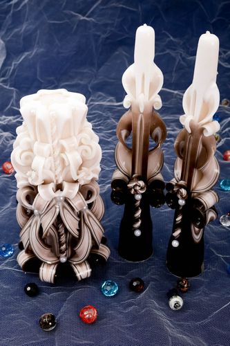 Velas de parafina hechas a mano festivas elementos decorativos regalo original - MADEheart.com