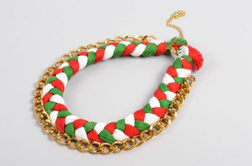 Collar de hilos hecho a mano regalo original para mujeres bisutería de moda - MADEheart.com