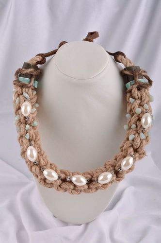 Collar hecho a mano elegante bisutería de moda accesorio para mujer original - MADEheart.com