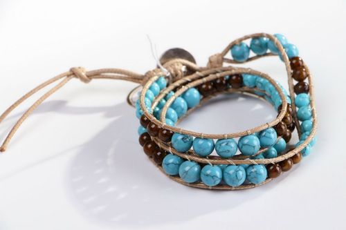 Braided bracelet with turquoise - MADEheart.com