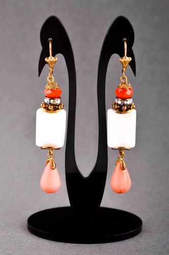 Handmade earrings designer accessory stone earrings with charms gift ideas - MADEheart.com