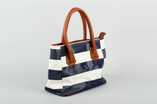 Striped handmade leather bag fashion trends luxury bags for girls gifts for her - MADEheart.com