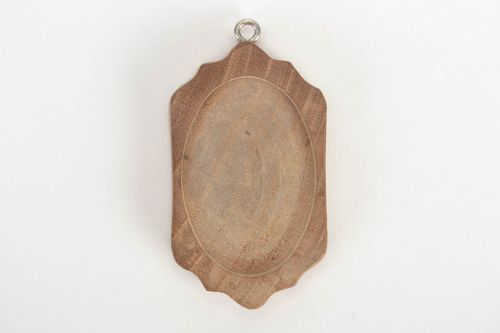 Wooden accessory for jewelry Mirror beautiful handmade blank pendant  - MADEheart.com