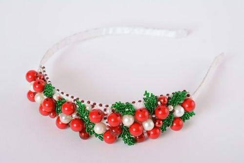 Serre-tête de perles de rocaille et perles fantaisie fait main bijou original - MADEheart.com