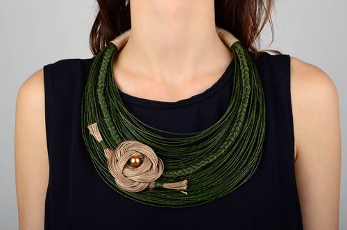 Stylish handmade textile necklace artisan jewelry designs costume jewelry  - MADEheart.com