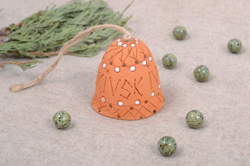 Campanello dautore in ceramica fatto a mano dipinto con colori acrilici - MADEheart.com