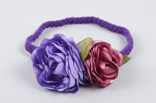 Handmade fabric flower headband textile head accessories hair ornaments - MADEheart.com