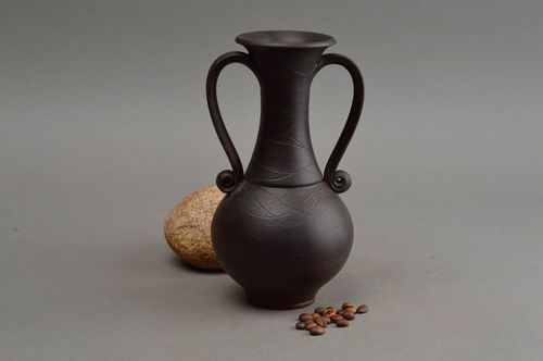Einzigartige künstlerische keramische dekorative Vase aus Ton handgeschaffen  - MADEheart.com