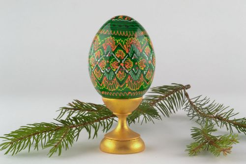 Зеленое пасхальное яйцо  - MADEheart.com