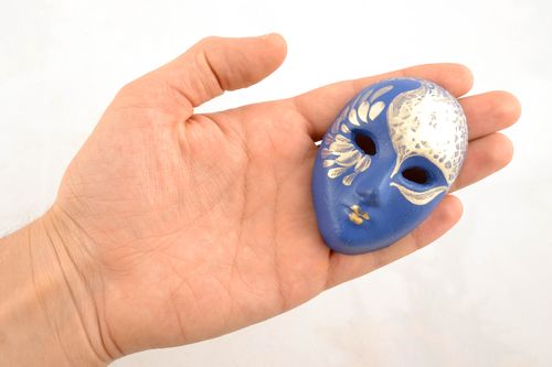 Colgante decorativo, máscara de carnaval Pájaro azul - MADEheart.com