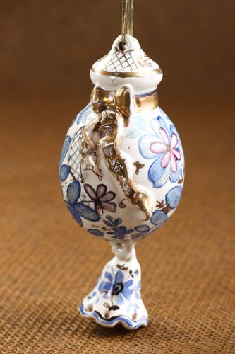 Anhänger aus Ton handmade Deko Designer Geschenk Deko zum Aufhängen hübsch grell - MADEheart.com