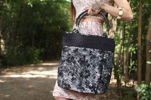 Textile black bag - MADEheart.com