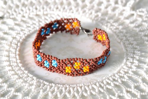 Bracelets artisanal tissé de perles de rocaille  - MADEheart.com