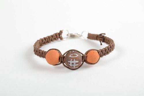 Beautiful handmade ceramic bracelet woven cord bracelet fashion accessories - MADEheart.com