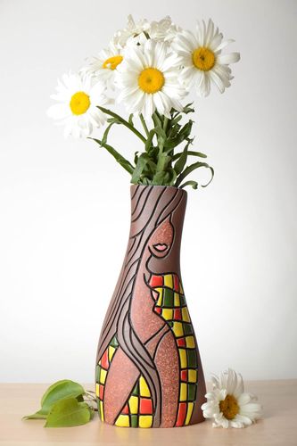 Ceramic 50 oz handmade vase accent for home, living room décor 9, 1,8 lb - MADEheart.com
