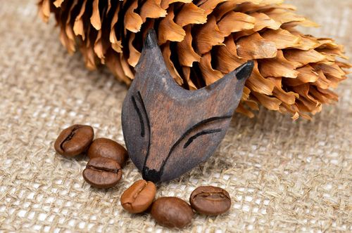 Stylish handmade wooden brooch jewelry wood craft fashion accessories for girls - MADEheart.com