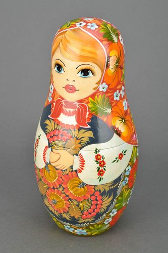 Wooden nesting doll in Ukrainian style - MADEheart.com