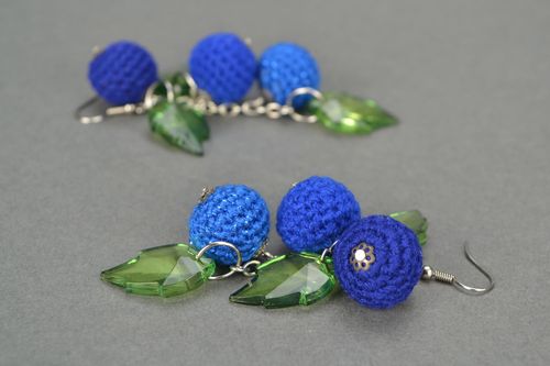 Brincos de malha Baga azul - MADEheart.com