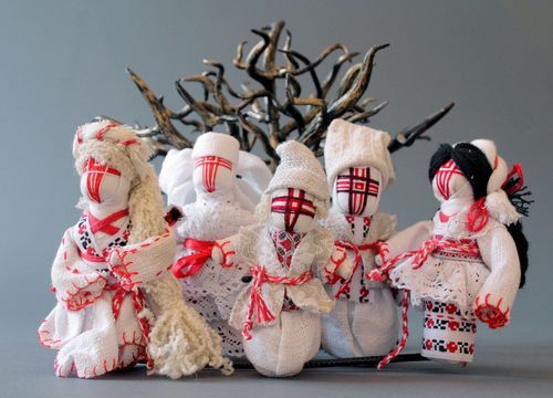 Conjunto de muñecas-motankas con soporte Árbol genealógico - MADEheart.com