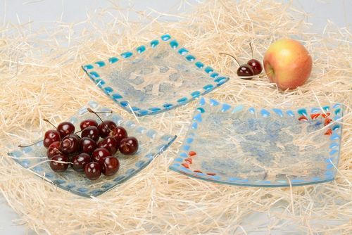 Set of glass plates New Year - MADEheart.com