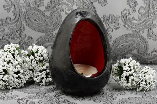 Handmade Teelichthalter aus Ton Kerzenhalter Keramik Kerzenhalter aus Ton fein - MADEheart.com