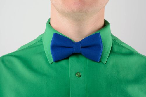 Nœud papillon en tissu bleu fait main - MADEheart.com