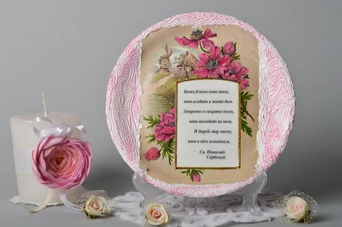 Handmade plate with decoupage interior ideas for home decorative use only - MADEheart.com