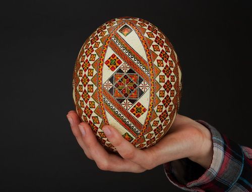 Painted ostrich egg  - MADEheart.com