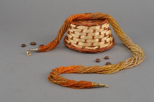 Beaded necklace handmade female accessory stylish jewelry for dresses - MADEheart.com