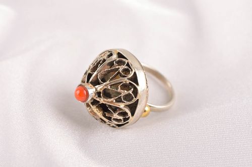 Кольцо ручной работы кольцо из мельхиора со смальтой металлическое украшение - MADEheart.com