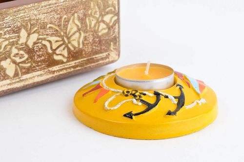 Handmade candlestick plaster candle holder candle stand handmade decorations - MADEheart.com