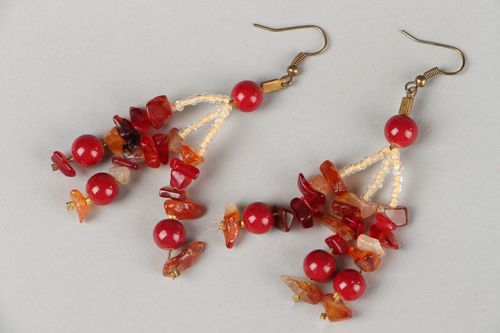 Earrings made ​​of natural stones and beads - MADEheart.com