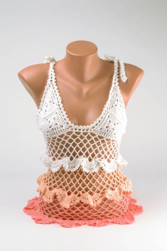 Lace crochet shirt with gradient - MADEheart.com