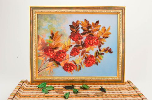 Cuadro bordado a mano elemento decorativo con abalorios regalo original  - MADEheart.com