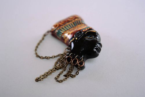 Brooch made ​​of polymer clay Princess of the Nile - MADEheart.com