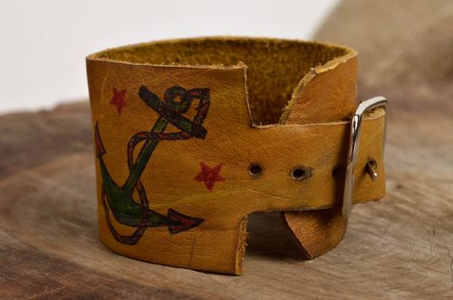 Lederarmband Damen handgefertigt Designer Schmuck braunes Lederarmband stilvoll - MADEheart.com