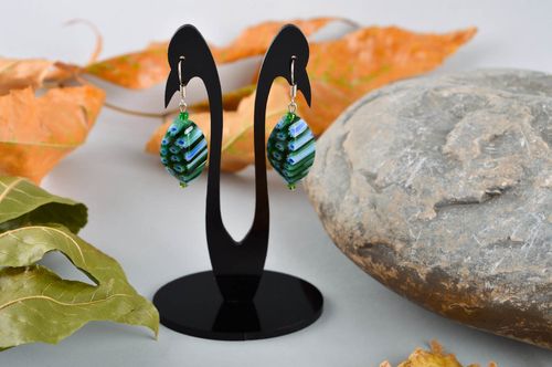 Handmade beaded earrings plastic bead earrings handmade accessories for girls - MADEheart.com