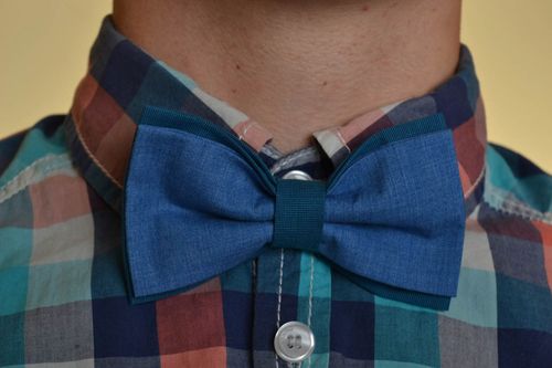 Unusual beautiful handmade designer textile bow tie  - MADEheart.com