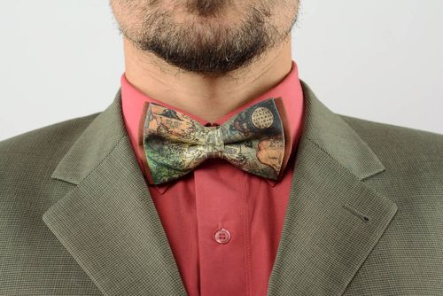 Textile bow tie World Map - MADEheart.com