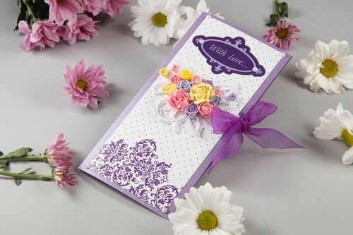 Stylish handmade greeting card cute scrapbook card collectible greeting cards - MADEheart.com