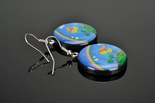 Polymer clay earrings Rainbow - MADEheart.com