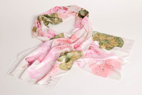 Handmade silk scarf unusual feminine tippet stylish scarf for women gift - MADEheart.com