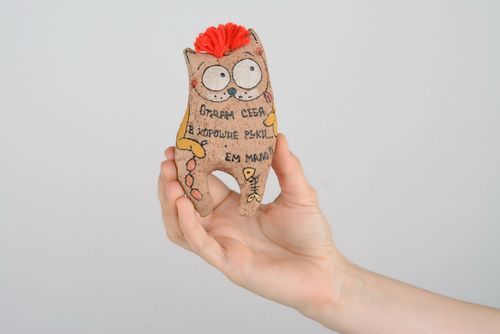 Imã de tecido artesanal Gato - MADEheart.com