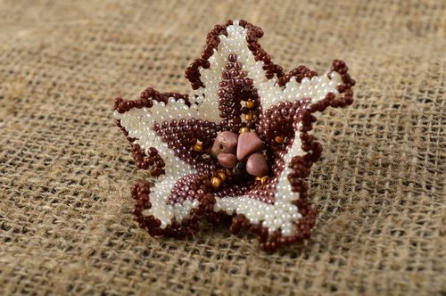 Homemade jewelry beaded brooch designer accessories brooches and pins gift ideas - MADEheart.com