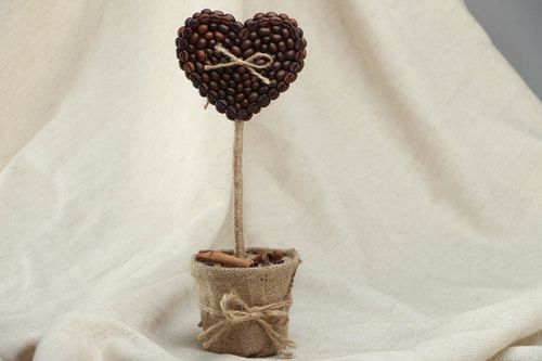 Heart-shaped coffee topiary - MADEheart.com