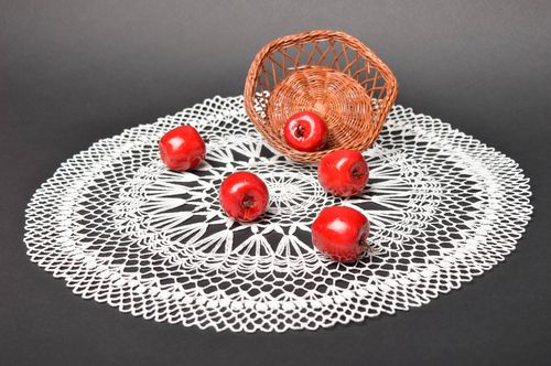 Stoffserviette weiß Tisch Dekor handmade Serviette aus Stoff Servietten Deko - MADEheart.com