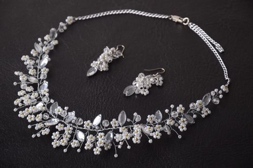 Pendientes hechos a mano collar artesanal regalo original elegante para mujer - MADEheart.com