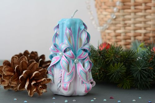 Vela de parafina decorativa esculpida artesanal  - MADEheart.com