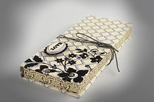 Handmade scrapbook paper wedding gift box for money with greeting card - MADEheart.com