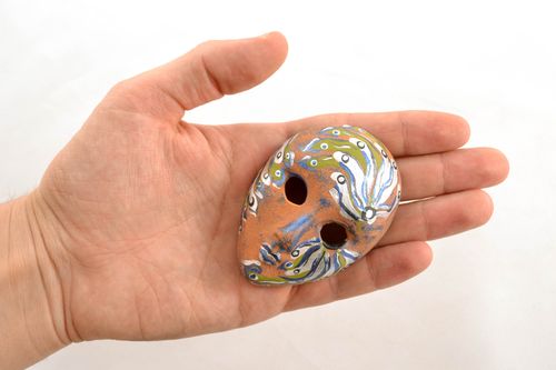 Maschera in argilla fatta a mano elemento decorativo dautore originale - MADEheart.com